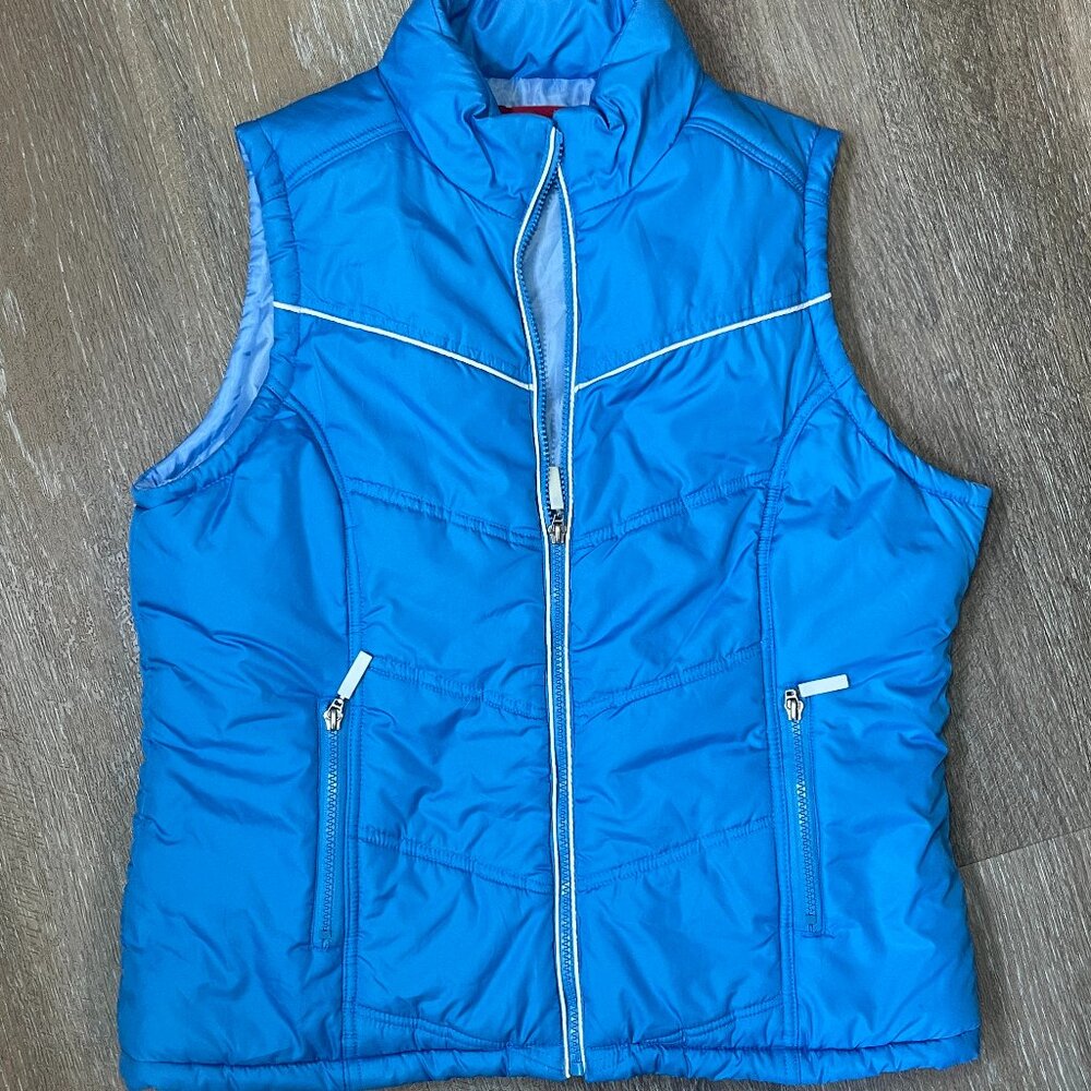 Paris Blues Vintage-Style Bright Blue Puffer Vest